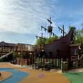 Side View Of The Refreshed Galleon At Sundown Adventureland Kids Theme Park