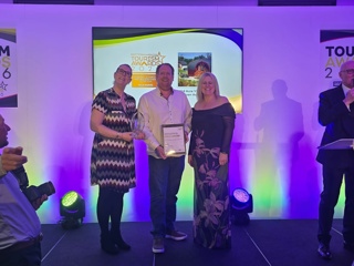 Debs And Shaun At The Tourism Awards Collecting Gold For Wild Acre Village