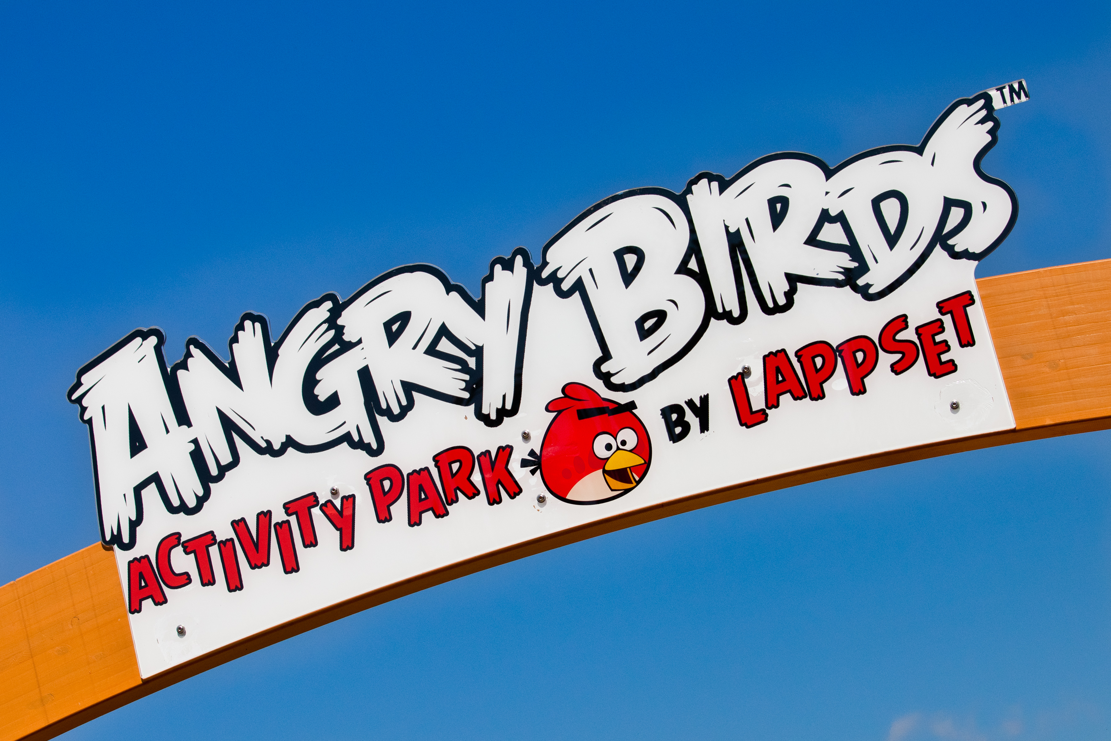 The Angry Birds Sign At The Activity Park At Sundown Adventureland