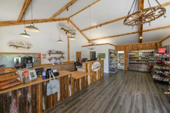 The reception area and shop whic are fully accessible at Wild Acre Village at Sundown Adventureland