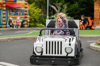 Monkey Mayhem Driving School at Sundown Adventureland theme park in Nottinghamshire 6 lead