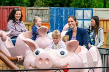 The Giddy Piggies Ride at Sundown Adventureland theme park for the under tens in Nottinghamshire