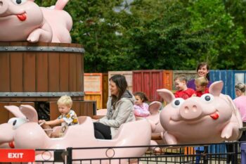 The Giddy Piggies Ride at Sundown Adventureland theme park for the under tens in Nottinghamshire