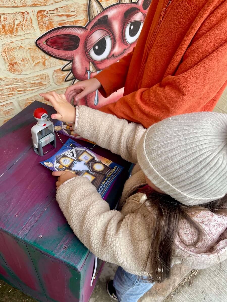 Follow the trail and get your stamps to win dome chocolate at Halloween 2024 at Sundown Adventureland