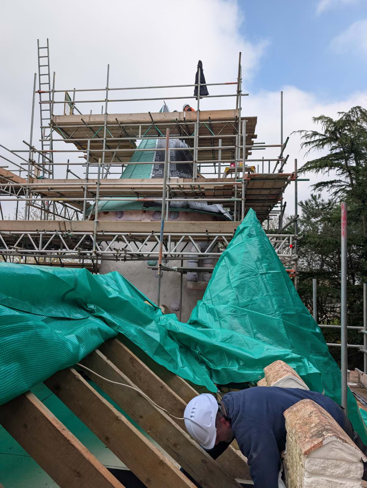 More roof work at the refurbishment of Lollipoppet Castle at Sundown Adventureland is underway