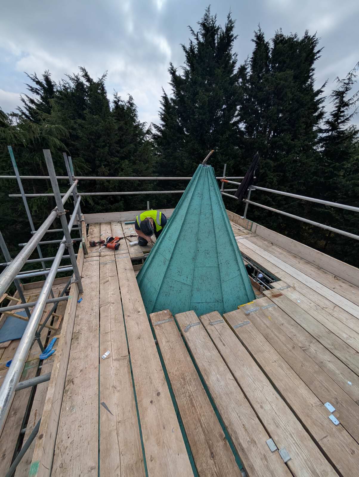 Roof repairs as part of the Refurbishment of Lollipoppet Castle at Sundown Adventureland is underway