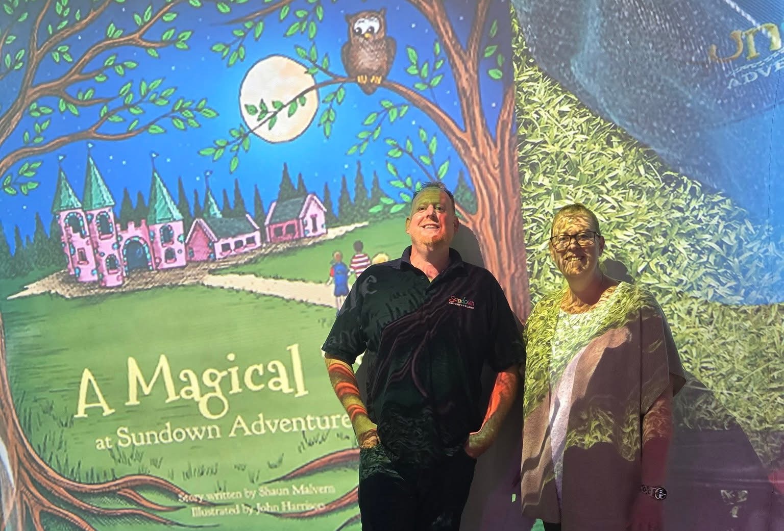 Shaun and Debs at the Launch of the Magical tale at Sundown Adventureland